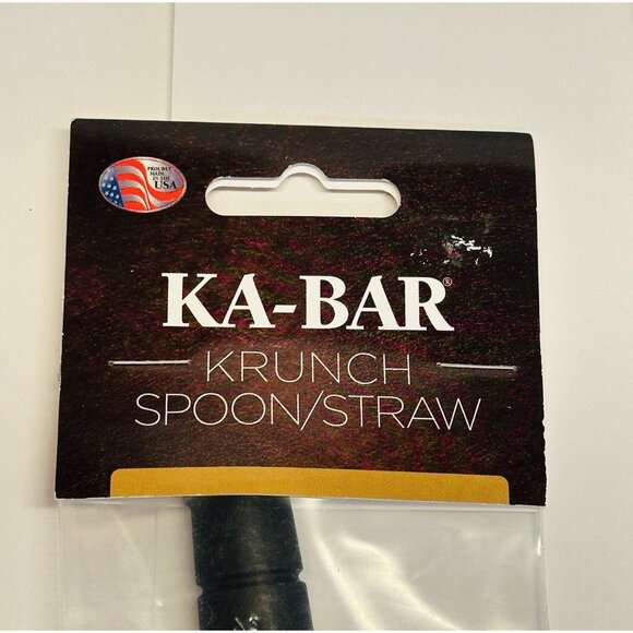 KA-BAR SET OF 2 Krunch Spoon-Straw Black Polymer Creamid 9924 USA - Picture 4 of 9